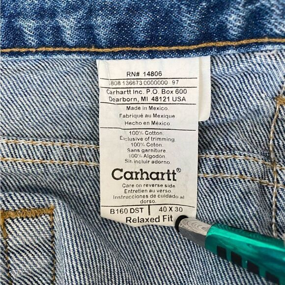 Carhartt Denim Jeans Relaxed Fit SZ 40 x 30 - Picture 12 of 13